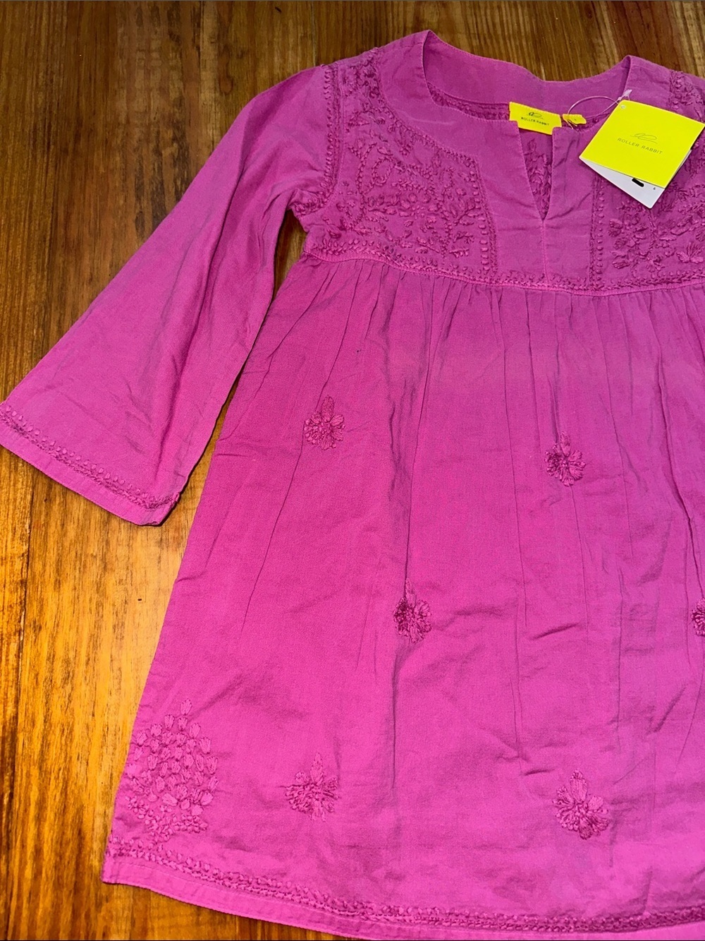 Roller Rabbit Girls' Pink Embroidered Tunic Dress - Picture 3 of 12